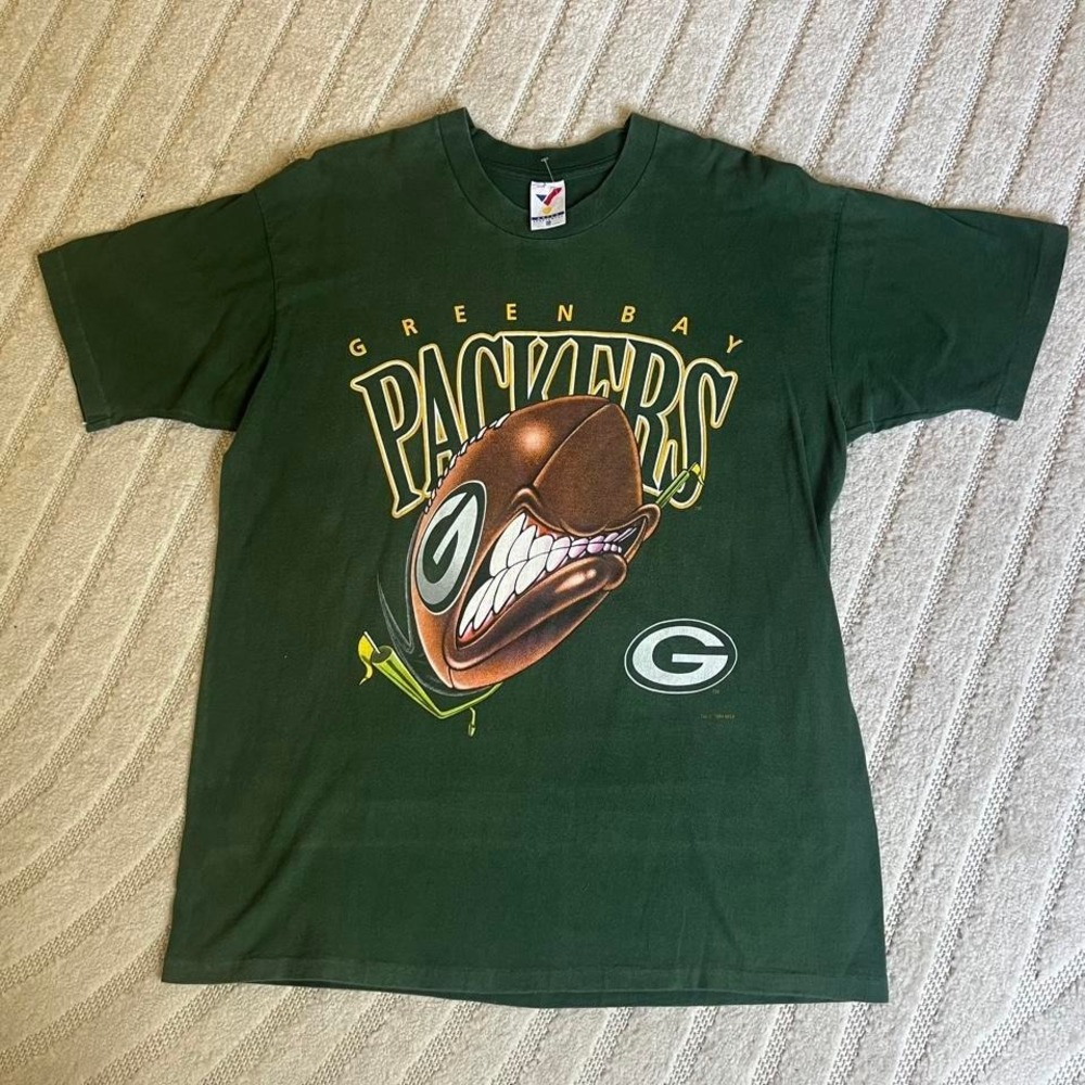 VTG 1994 NFL Green Bay Packers green t-shirt Size XL Sports Athletic Workout